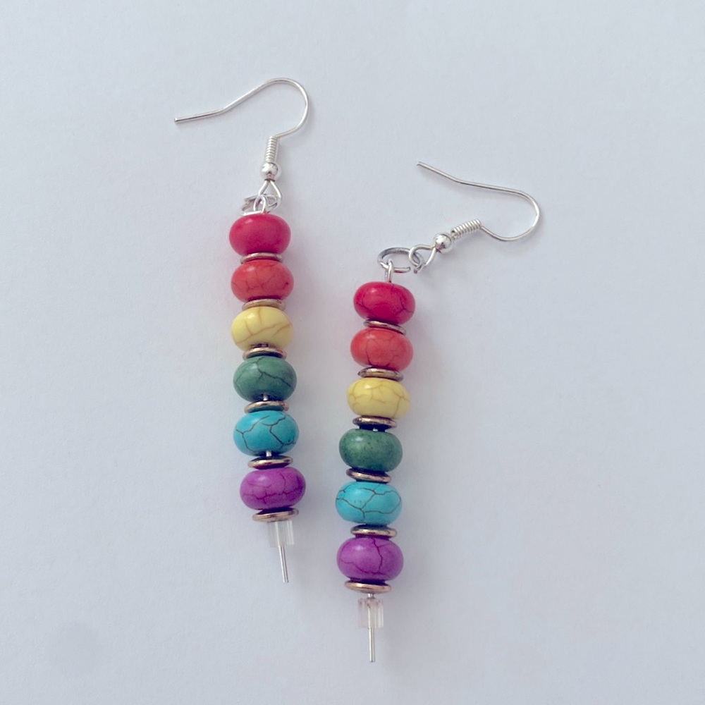 Rainbow 🌈 Marbled earrings.